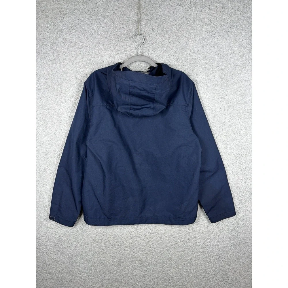Everlane Mens M Navy ReNew Hooded Rain Windbreaker Jacket Recycled Polyester